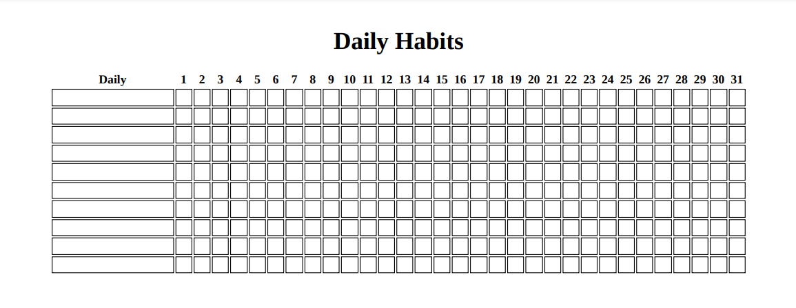 a minimalist daily checklist