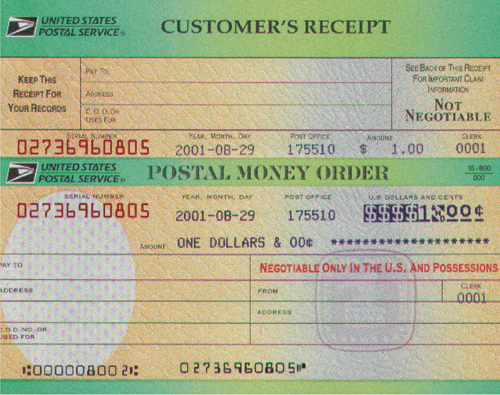 Postal money clearance order