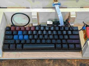 I found a really nice, cheap mechanical keyboard on ebay. The main downside is that it’s heavy–730g. It also consumes heavy amounts of power, even when not in use. I have a nearly identical keyboard that doesn’t, which I’ll use for v2.