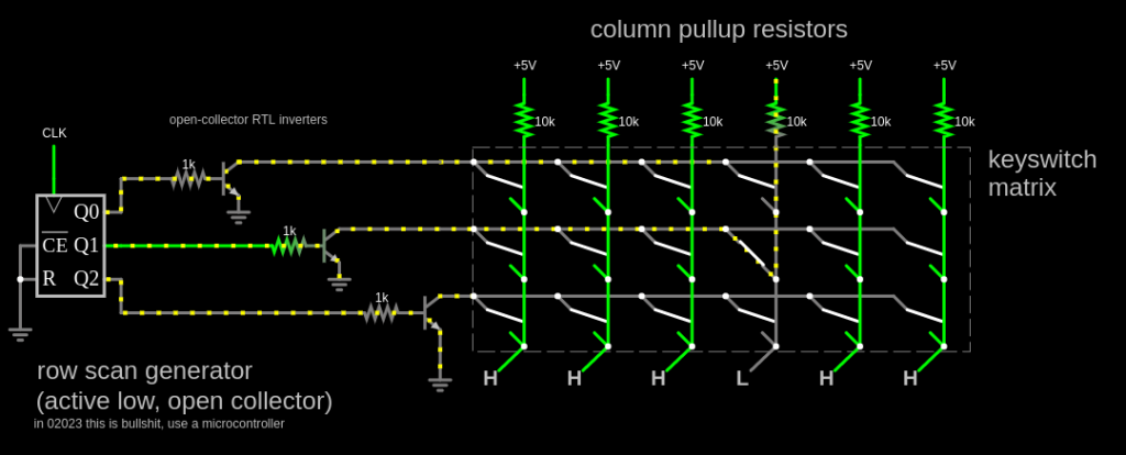 Schematic of a keyboard, provided by Kragen